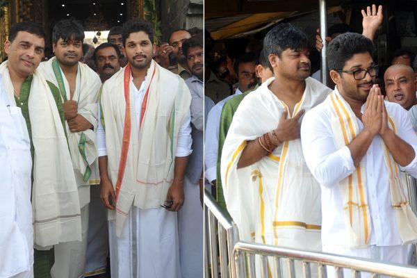 DJ Duvvada Jagannadham Movie Team Visit Tirupati Photos