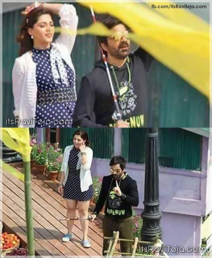 Exclusive Stills: Ravi Teja & Mehrene on the sets of Raja The Great