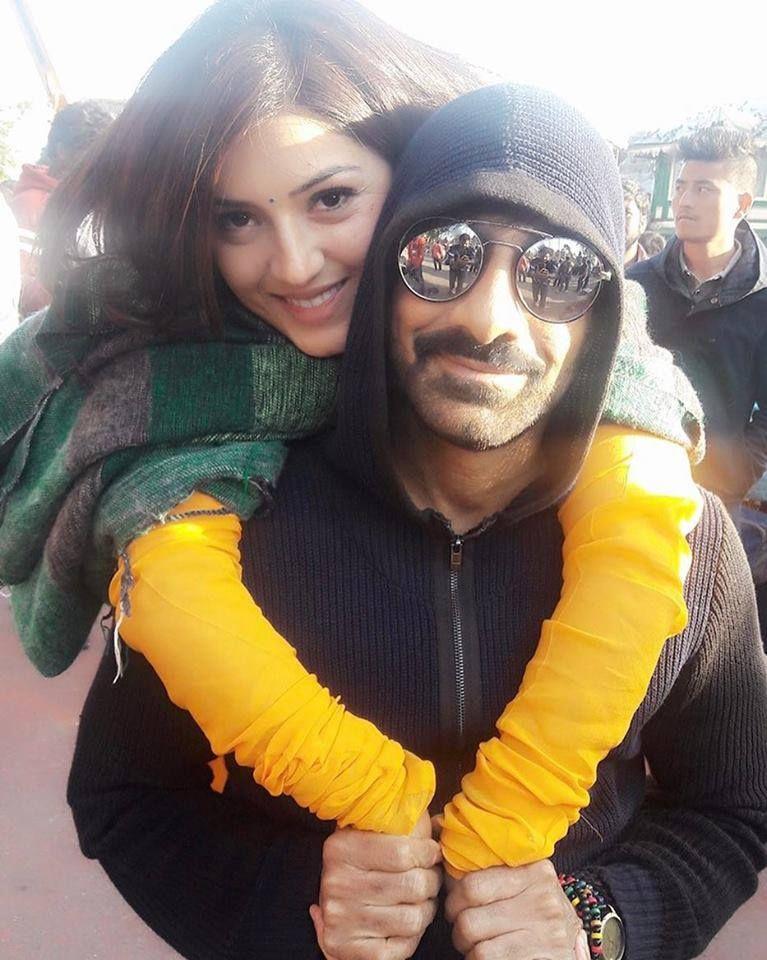 Exclusive Stills: Ravi Teja & Mehrene on the sets of Raja The Great