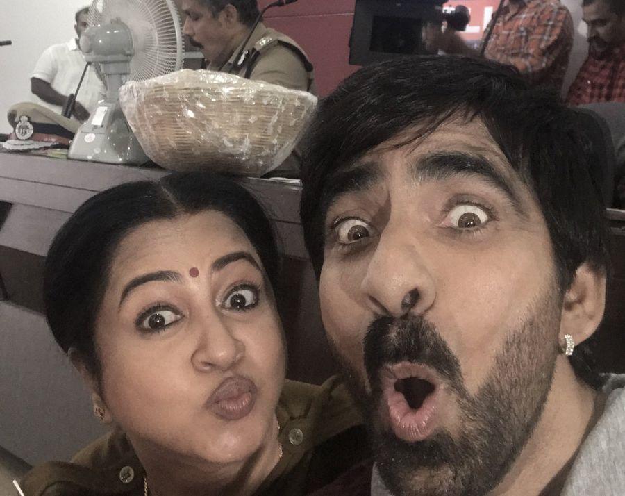 Exclusive Stills: Ravi Teja & Mehrene on the sets of Raja The Great