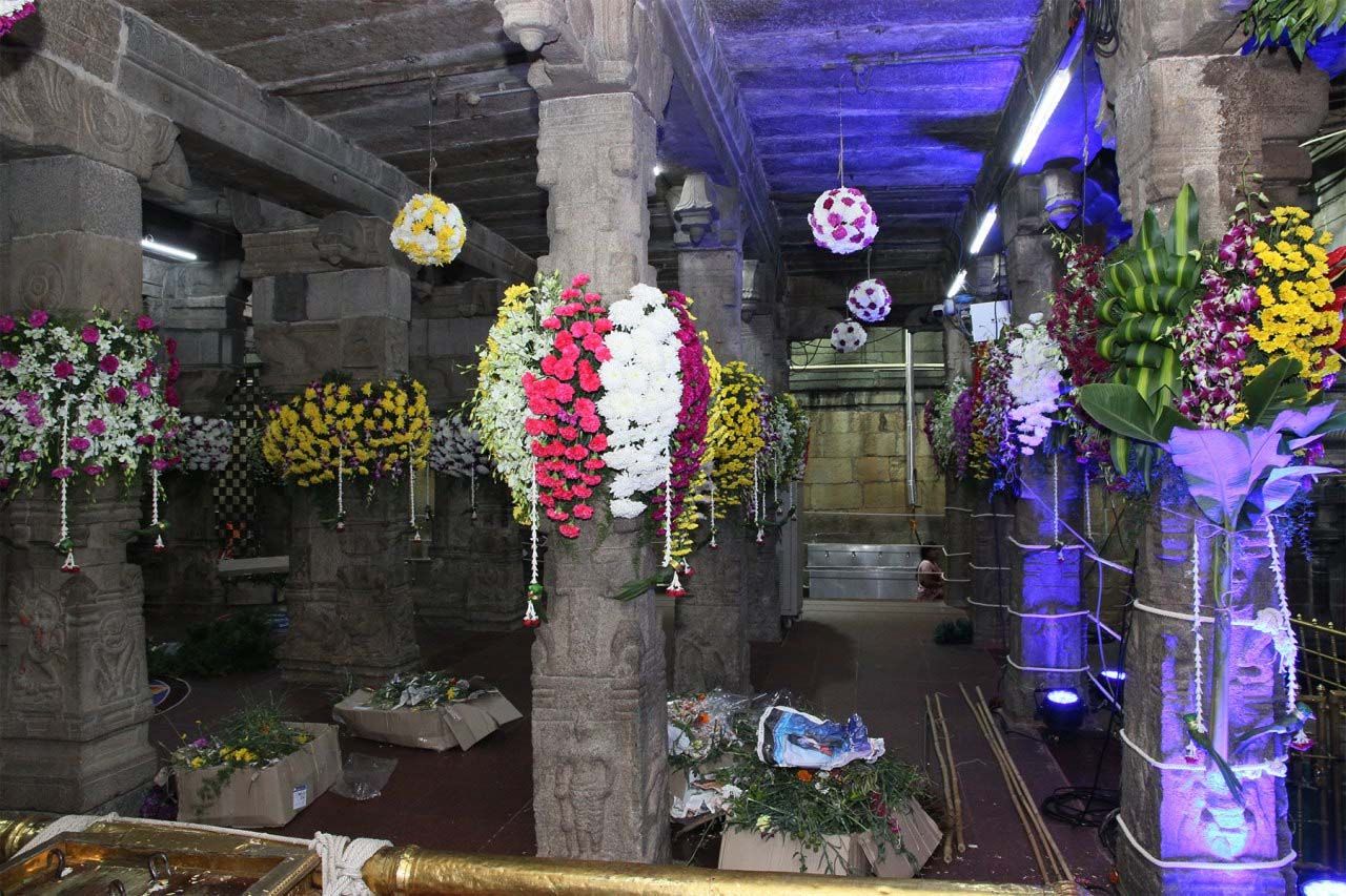 Flower Decorations for  Vaikunka Ekadasi at Tirumala