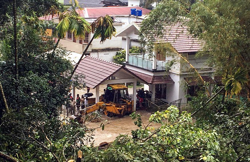 Heavy rains and floods devastate normal lives of Kerala, houses washed away