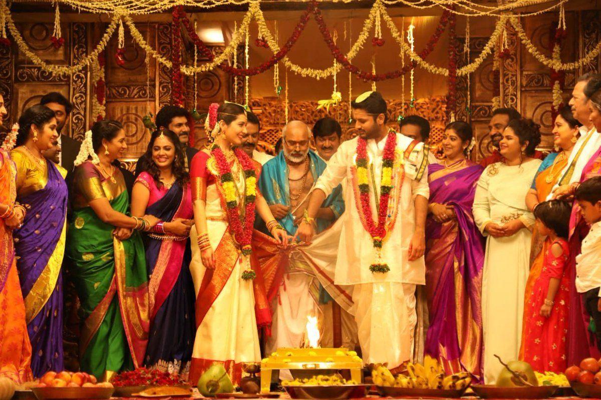 Here are the beautiful working stills from Srinivasa Kalyanam