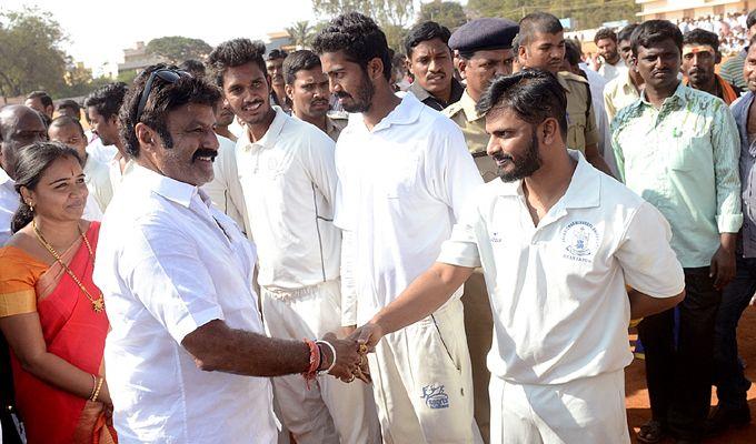 Hero Nandamuri Balakrishna Plays Cricket in Anantapur Photos