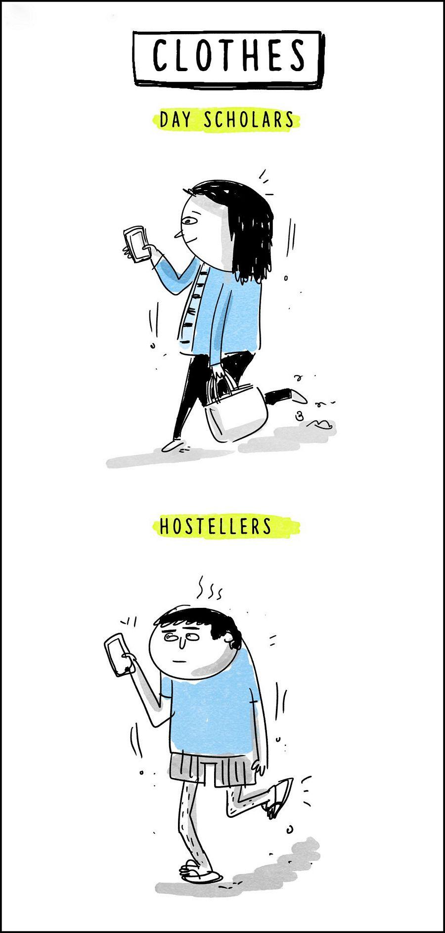Hilarious Comics: Differences Between Life As A Hosteller & Life As A Day Scholar