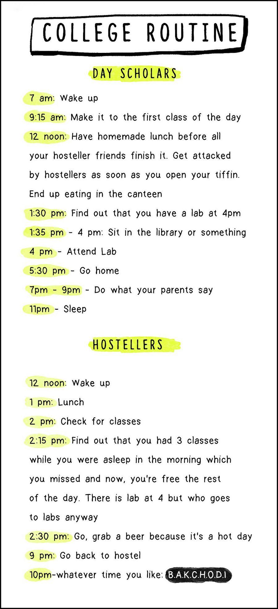 Hilarious Comics: Differences Between Life As A Hosteller & Life As A Day Scholar