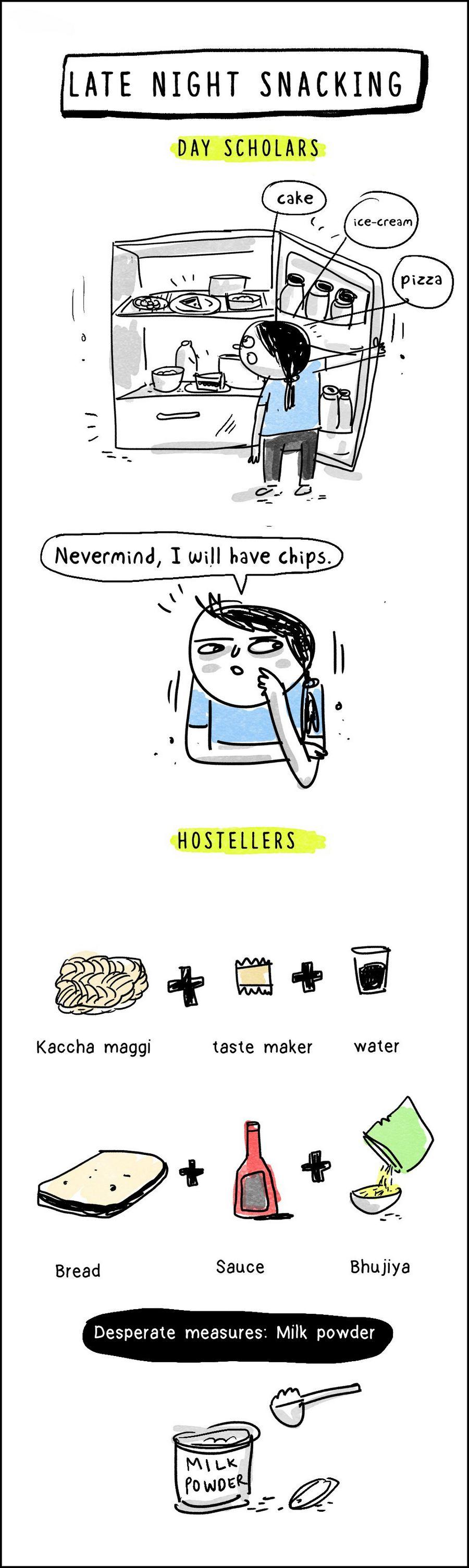 Hilarious Comics: Differences Between Life As A Hosteller & Life As A Day Scholar
