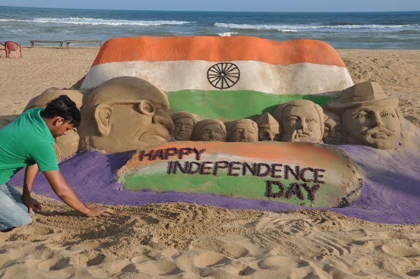 Independence Day Sand Sculpture & Drawing Painting