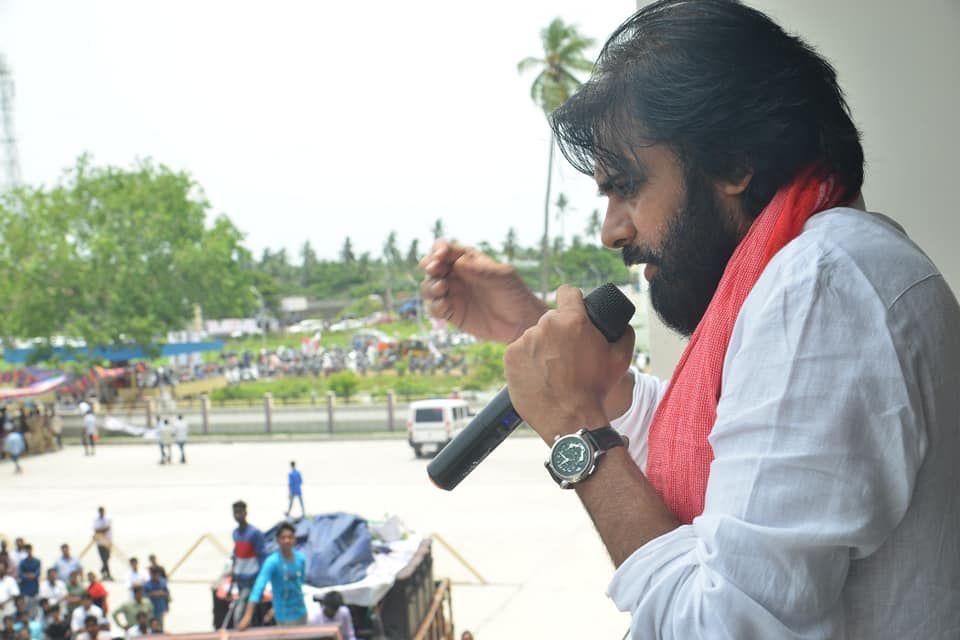 JanaSena Chief Pawan Kalyan Porata Yatra at Bhimavaram Photos