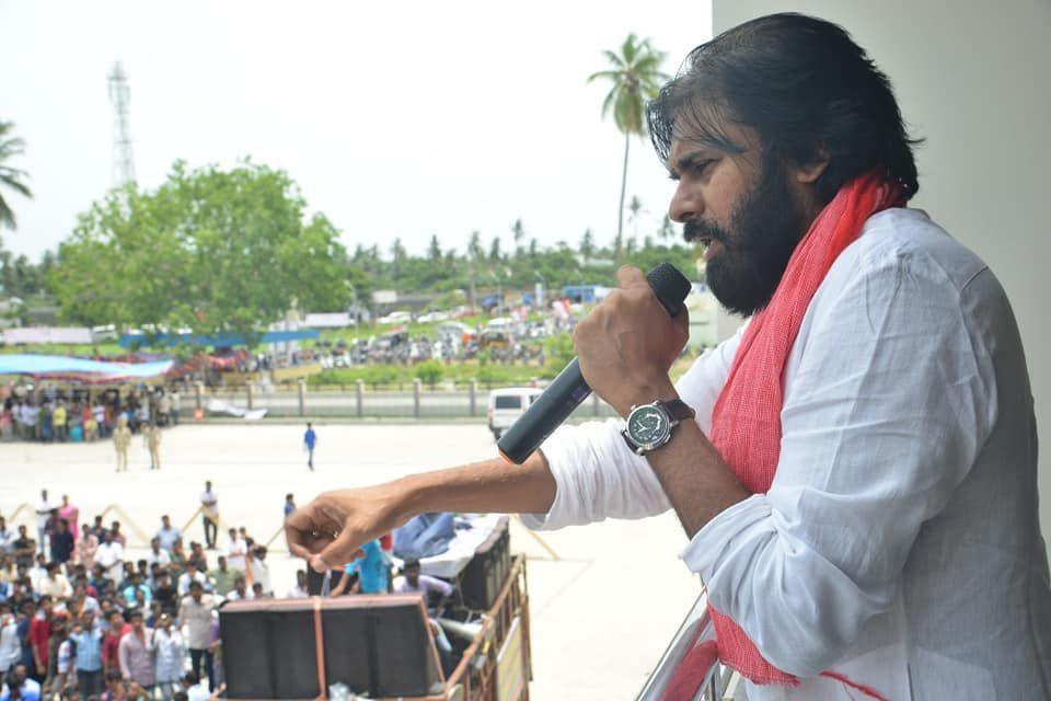 JanaSena Chief Pawan Kalyan Porata Yatra at Bhimavaram Photos