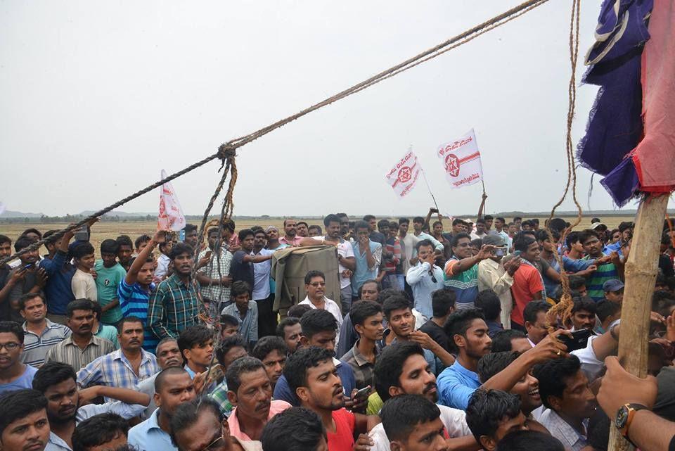JanaSena Chief Pawan Kalyan With Sompeta Power Plant Victims
