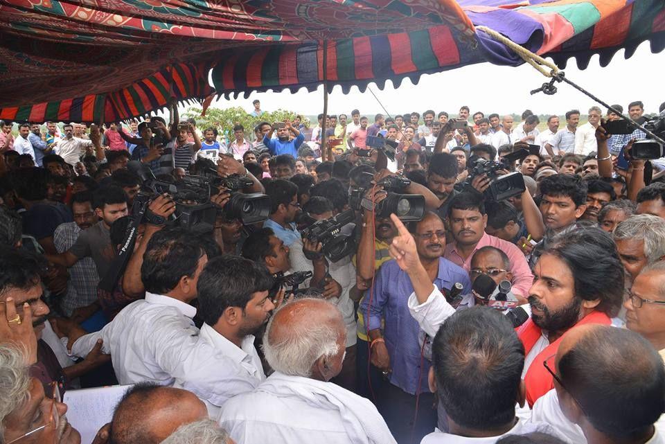 JanaSena Chief Pawan Kalyan With Sompeta Power Plant Victims