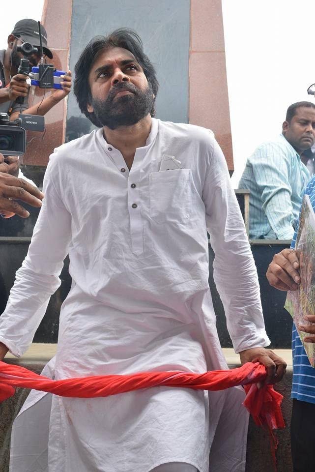 JanaSena Chief Pawan Kalyan With Sompeta Power Plant Victims