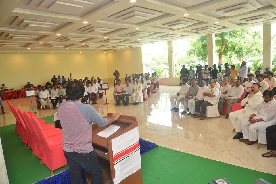 JanaSena Chief Pawan Kalyan at Andhra Pradesh Land Expatriates