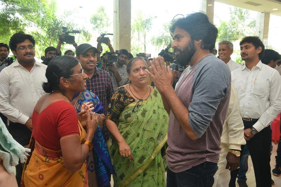 JanaSena Chief Pawan Kalyan at Andhra Pradesh Land Expatriates