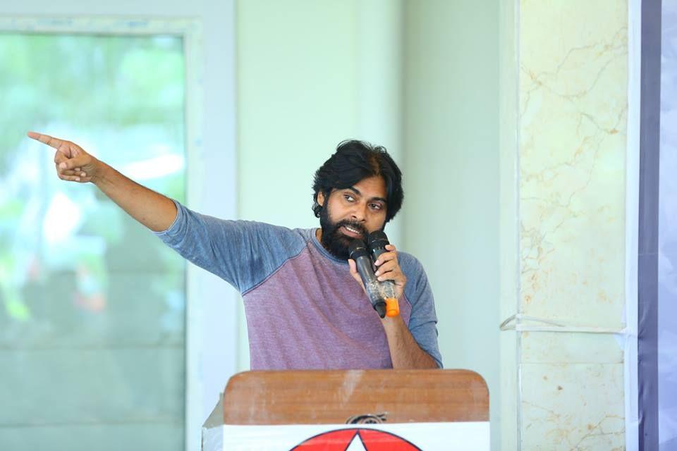 JanaSena Chief Pawan Kalyan at Andhra Pradesh Land Expatriates