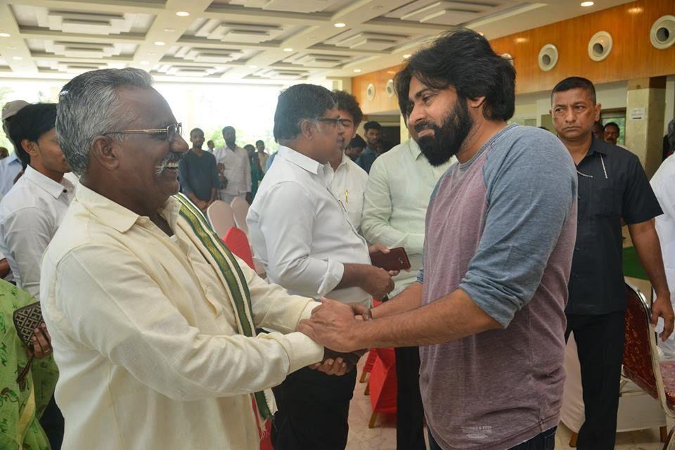 JanaSena Chief Pawan Kalyan at Andhra Pradesh Land Expatriates