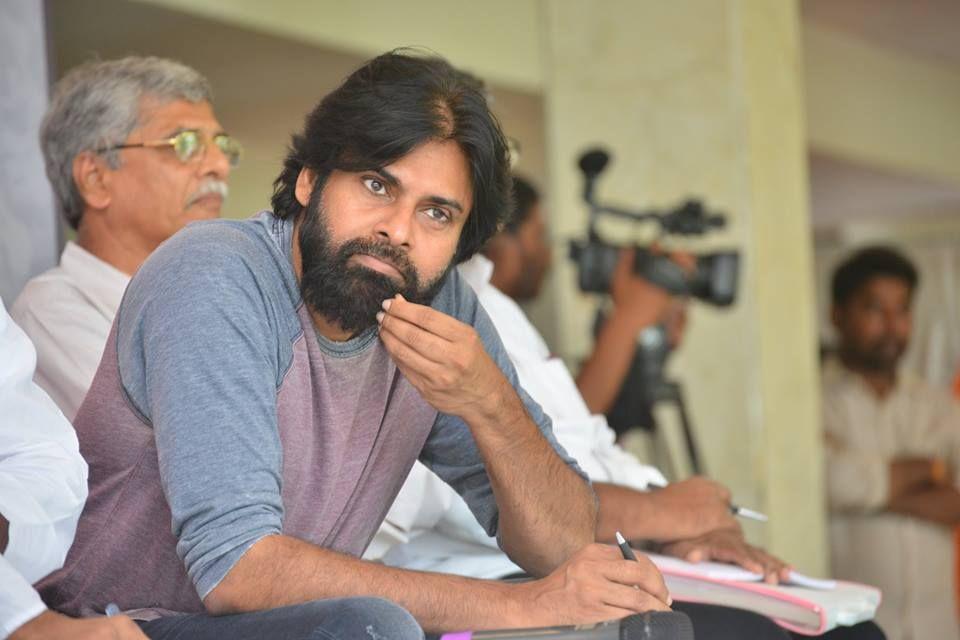 JanaSena Chief Pawan Kalyan at Andhra Pradesh Land Expatriates