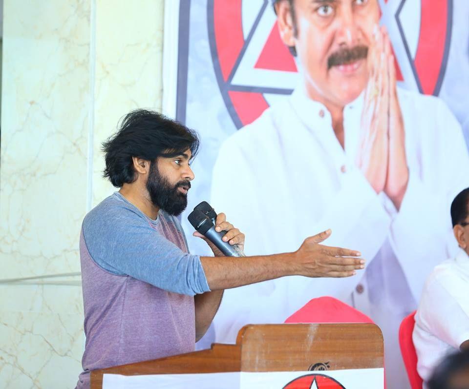 JanaSena Chief Pawan Kalyan at Andhra Pradesh Land Expatriates