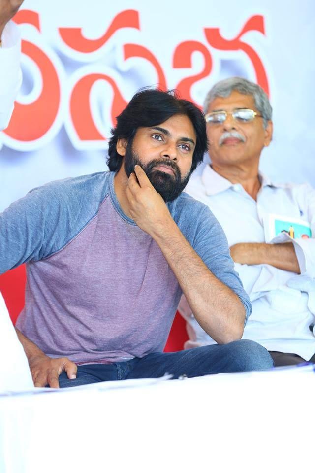 JanaSena Chief Pawan Kalyan at Andhra Pradesh Land Expatriates