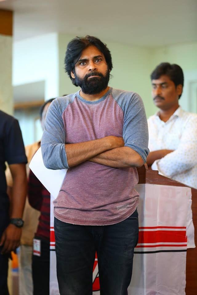 JanaSena Chief Pawan Kalyan at Andhra Pradesh Land Expatriates
