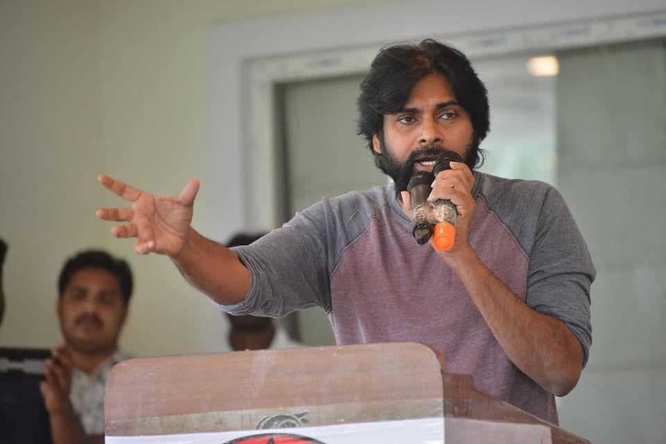 JanaSena Chief Pawan Kalyan at Andhra Pradesh Land Expatriates