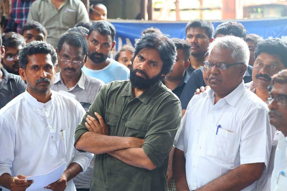 JanaSena Chief Pawan Kalyan at Thummapala Sugar Factory Photos