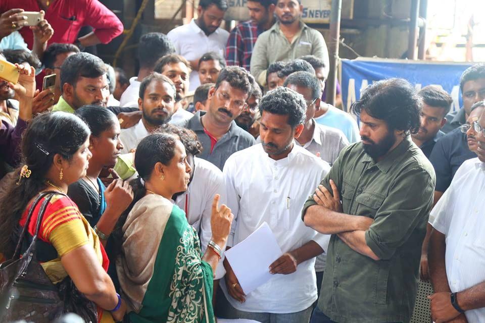 JanaSena Chief Pawan Kalyan at Thummapala Sugar Factory Photos