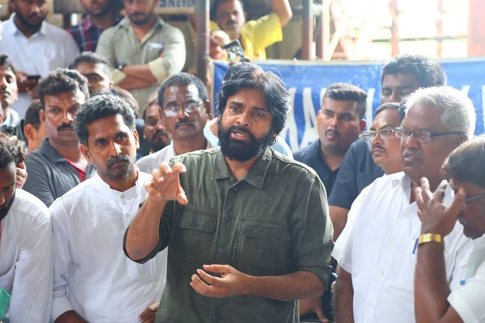 JanaSena Chief Pawan Kalyan at Thummapala Sugar Factory Photos