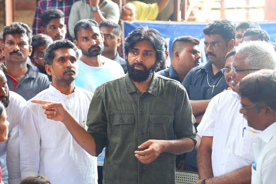 JanaSena Chief Pawan Kalyan at Thummapala Sugar Factory Photos