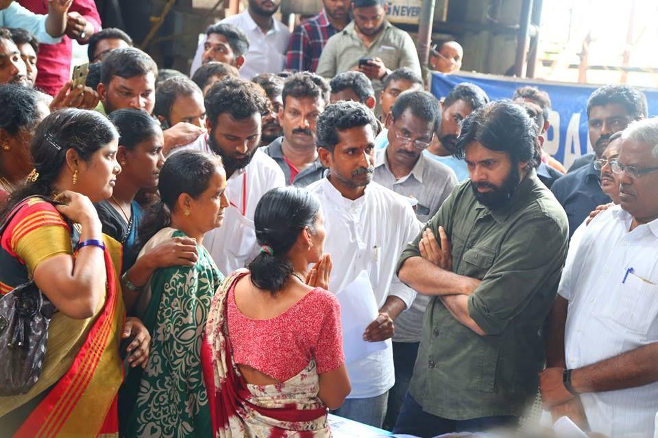 JanaSena Chief Pawan Kalyan at Thummapala Sugar Factory Photos