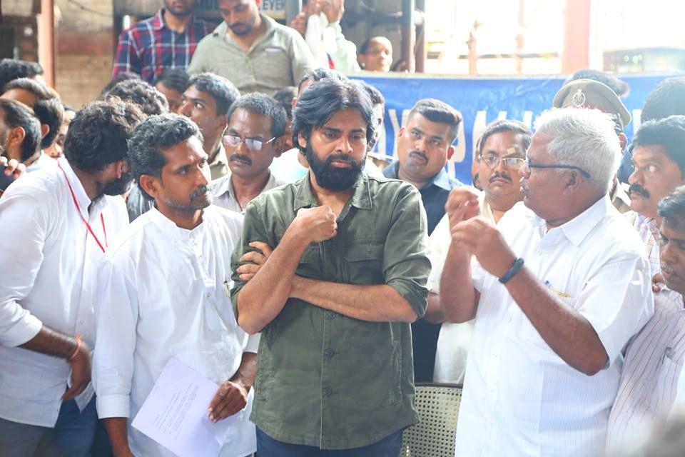 JanaSena Chief Pawan Kalyan at Thummapala Sugar Factory Photos