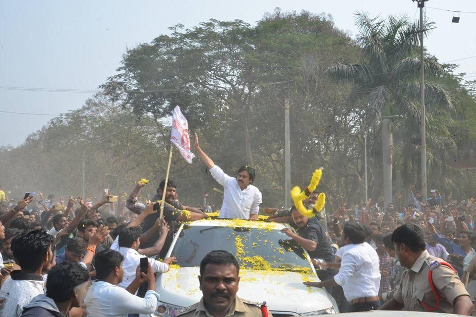 JanaSena Chief Pawan Kalyan rally from KothaGudem Khammam