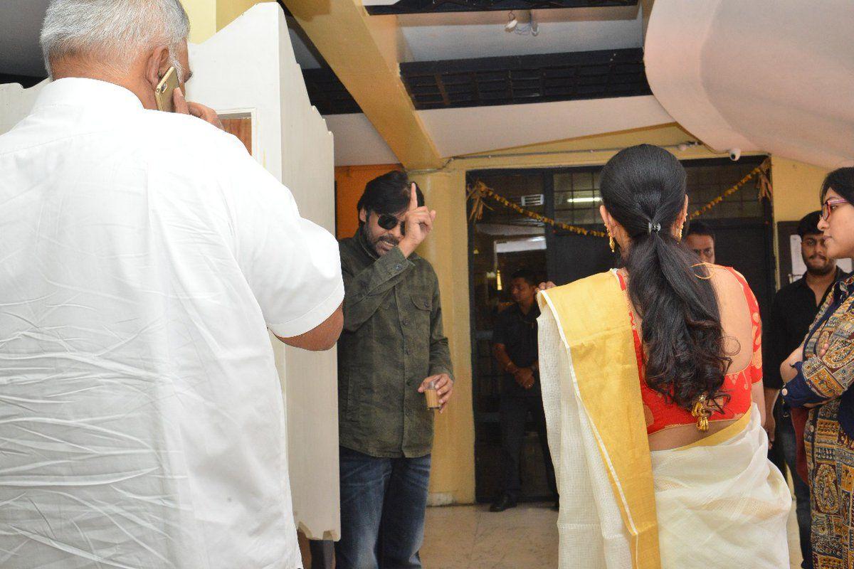 JanaSena Chief Pawan Kalyan with Naga Babu & Allu Arjun at MAA Chamber Photos