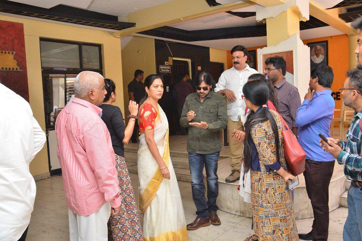 JanaSena Chief Pawan Kalyan with Naga Babu & Allu Arjun at MAA Chamber Photos