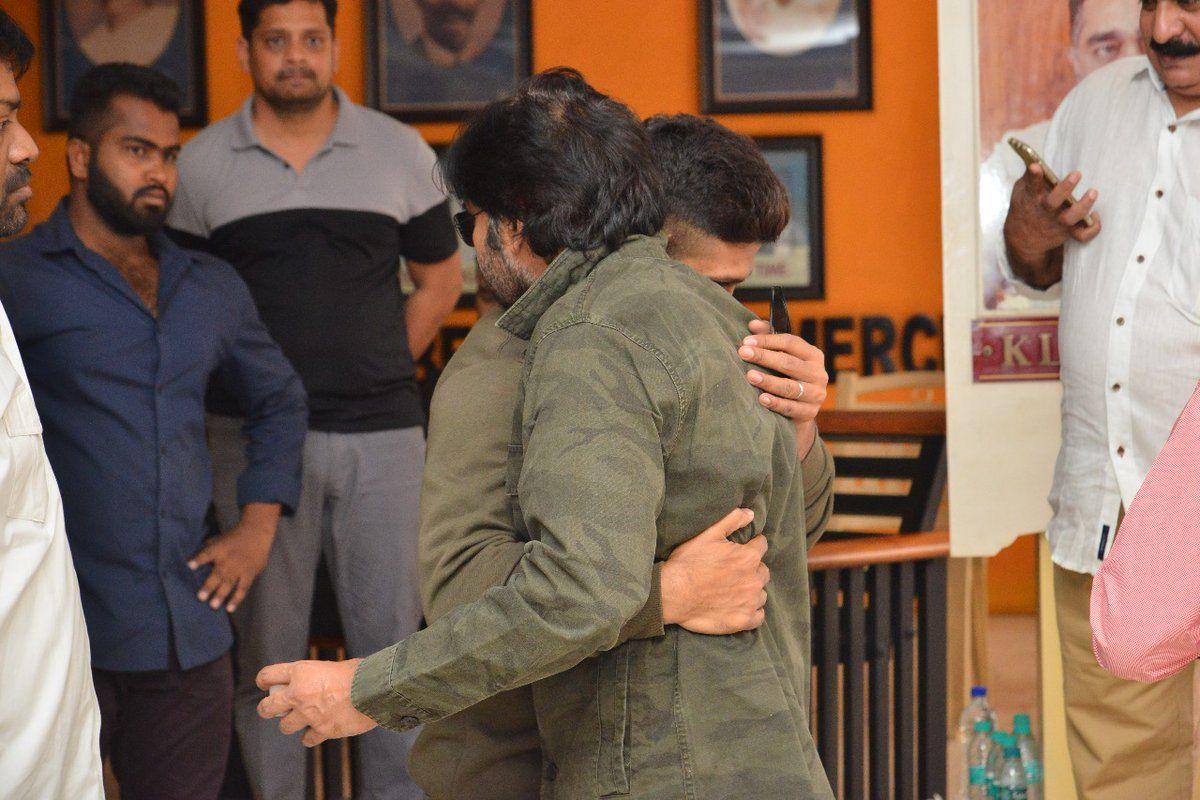 JanaSena Chief Pawan Kalyan with Naga Babu & Allu Arjun at MAA Chamber Photos