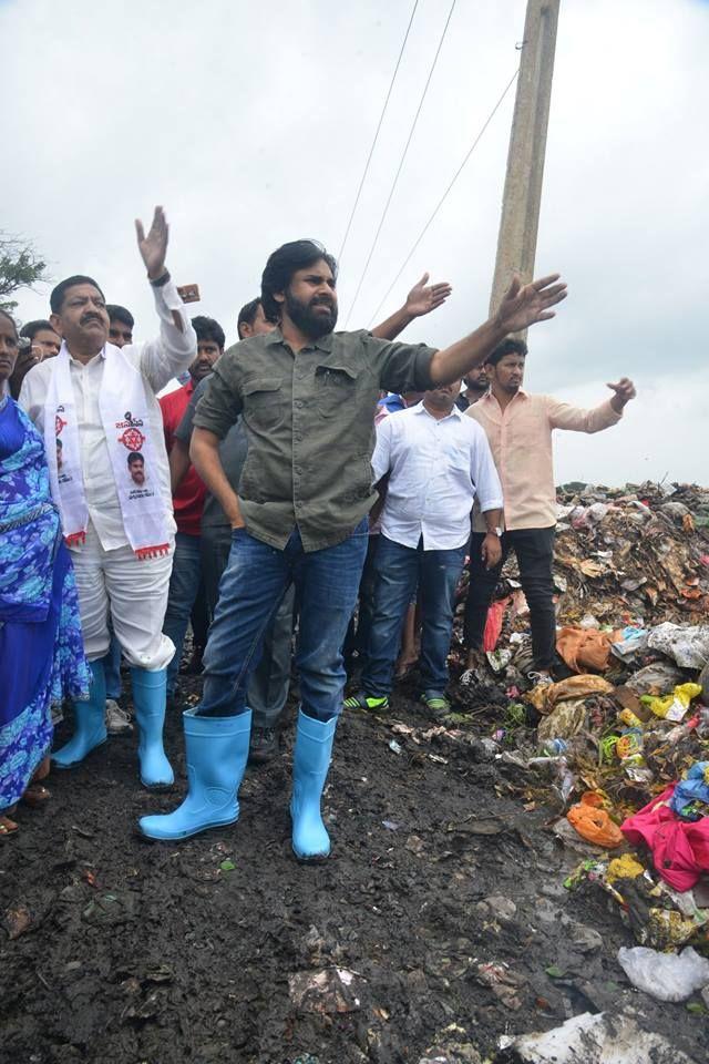 JanaSena Chief Shri Pawan Kalyan Garu Visited Dumping Yard in Bhimavarm