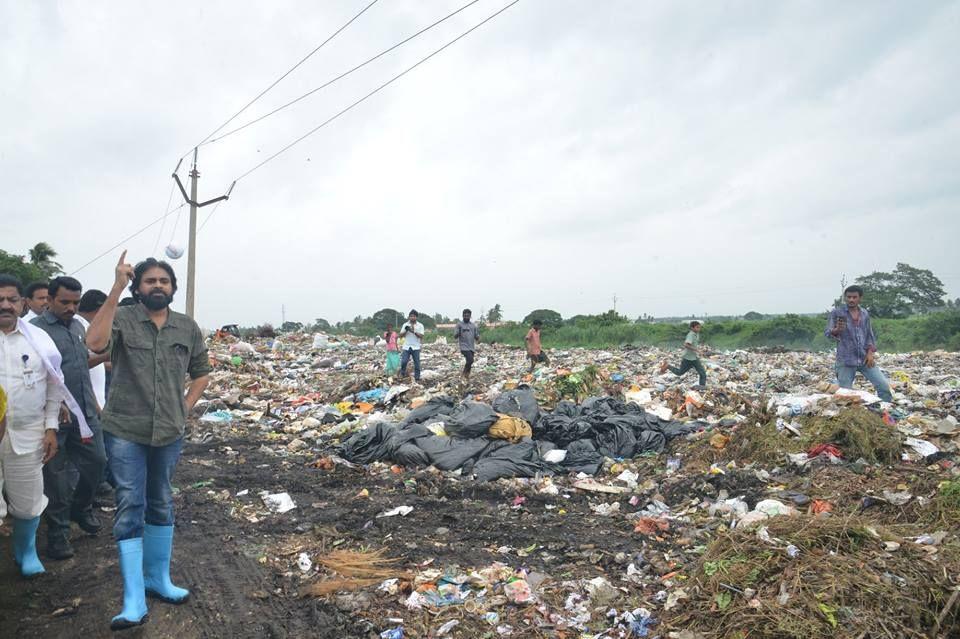 JanaSena Chief Shri Pawan Kalyan Garu Visited Dumping Yard in Bhimavarm