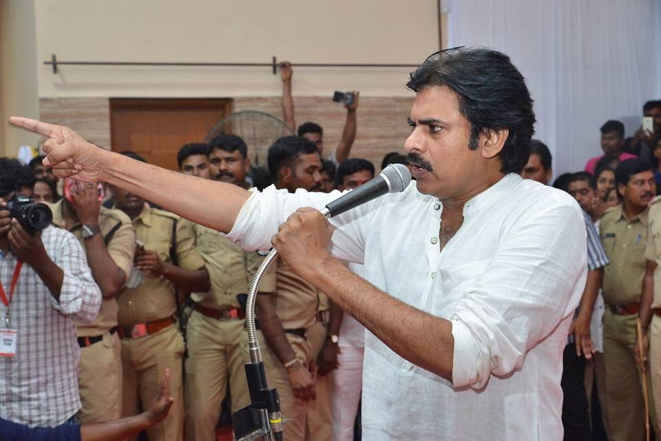 JanaSena Party Chief Pawan Kalyan at JanaSainiks Meeting - HINDUPUR