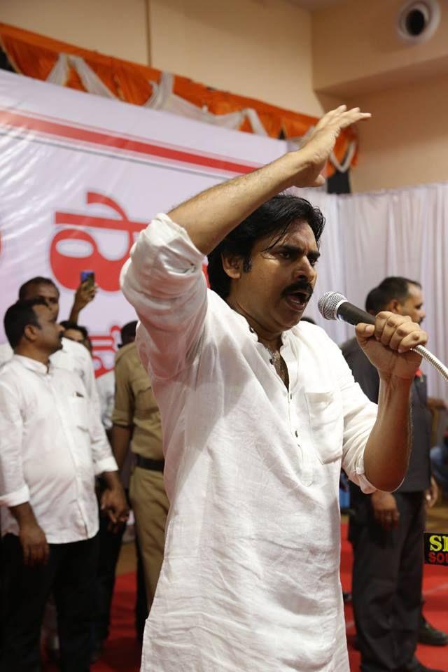 JanaSena Party Chief Pawan Kalyan at JanaSainiks Meeting - HINDUPUR