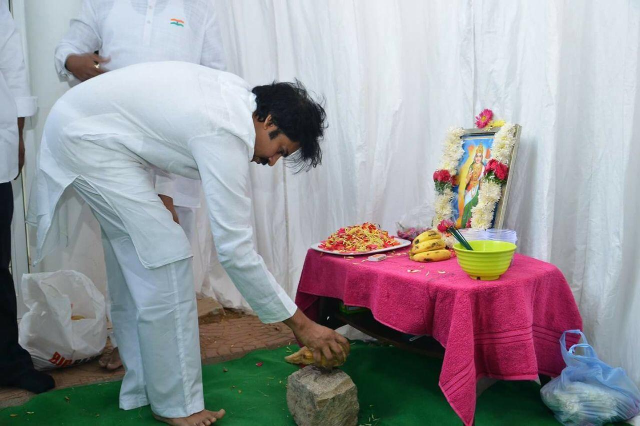 JanaSena Party Chief Pawan Kalyan flag Hoisting at Party Office Photos