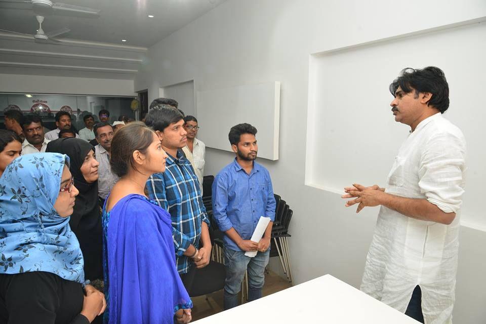 JanaSenaParty Chief Pawan Kalyan met Fathima Medical College Students