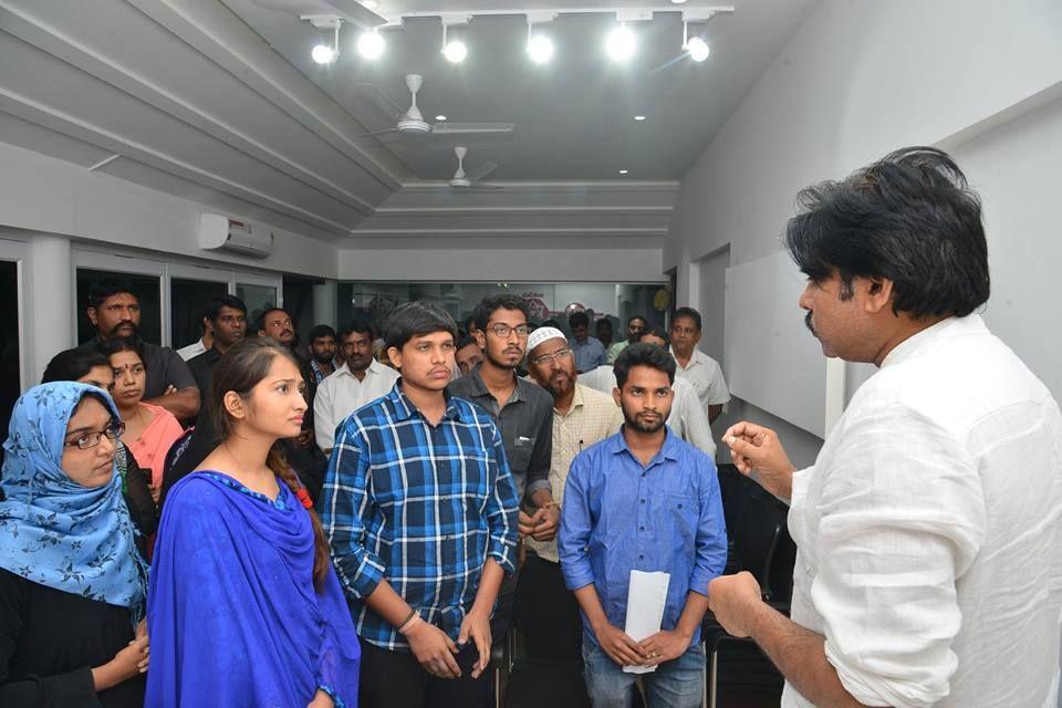 JanaSenaParty Chief Pawan Kalyan met Fathima Medical College Students