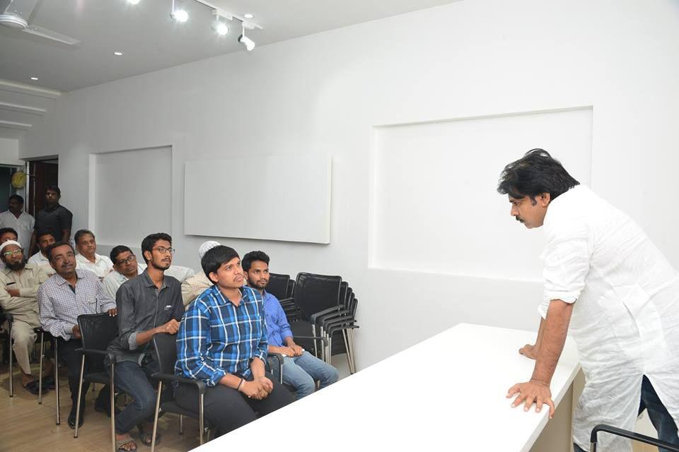 JanaSenaParty Chief Pawan Kalyan met Fathima Medical College Students