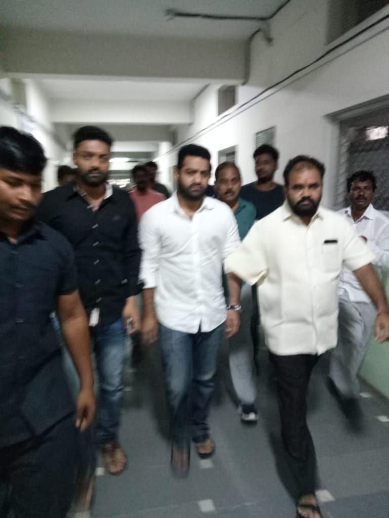 Jr NTR and Kalyan Ram Crying at Kamineni Hospital Photos