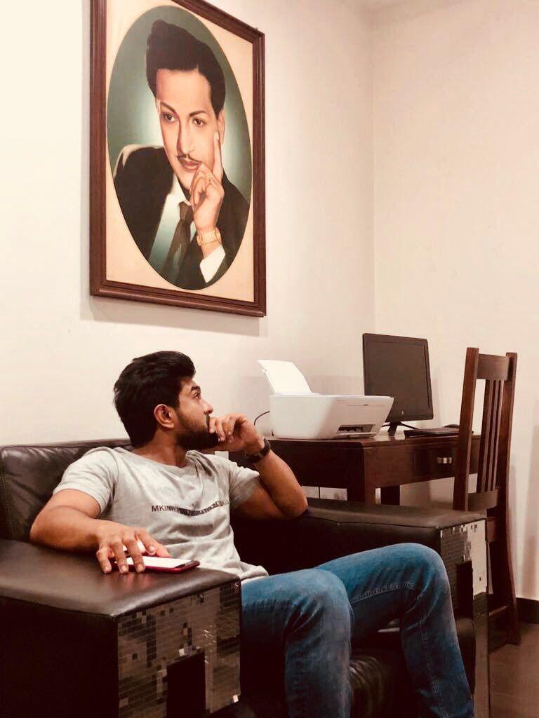 Jr NTR click a snap of Ram Charan while he is busy posing like Legendary Sr NTR