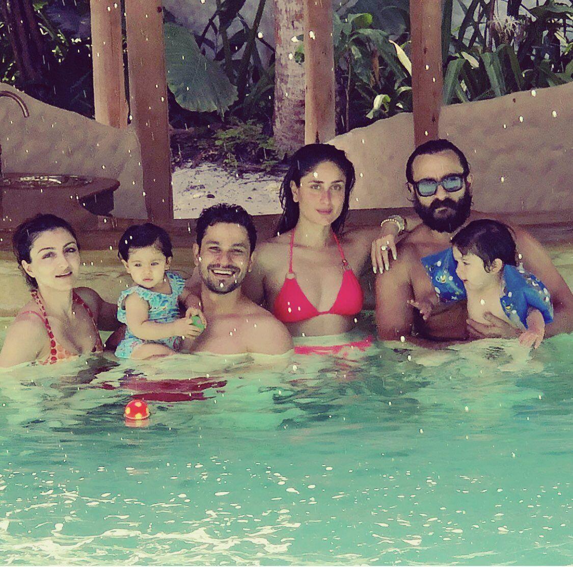 Kareena Kapoor, Saif Ali Khan & Taimur Pick Maldives To Chill With Soha, Kunal & Inaaya