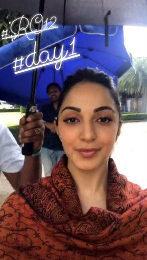 Kiara Advani & Ram Charan frm the sets Of RC12