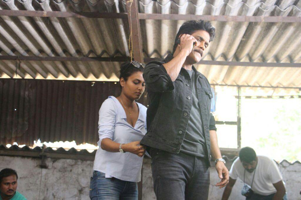 King Nagarjuna from the sets of Officer Movie Location Stills