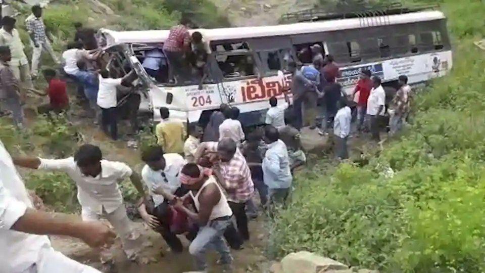 Kondagattu bus accident: 54 pilgrims killed in Telangana as RTC bus falls into gorge